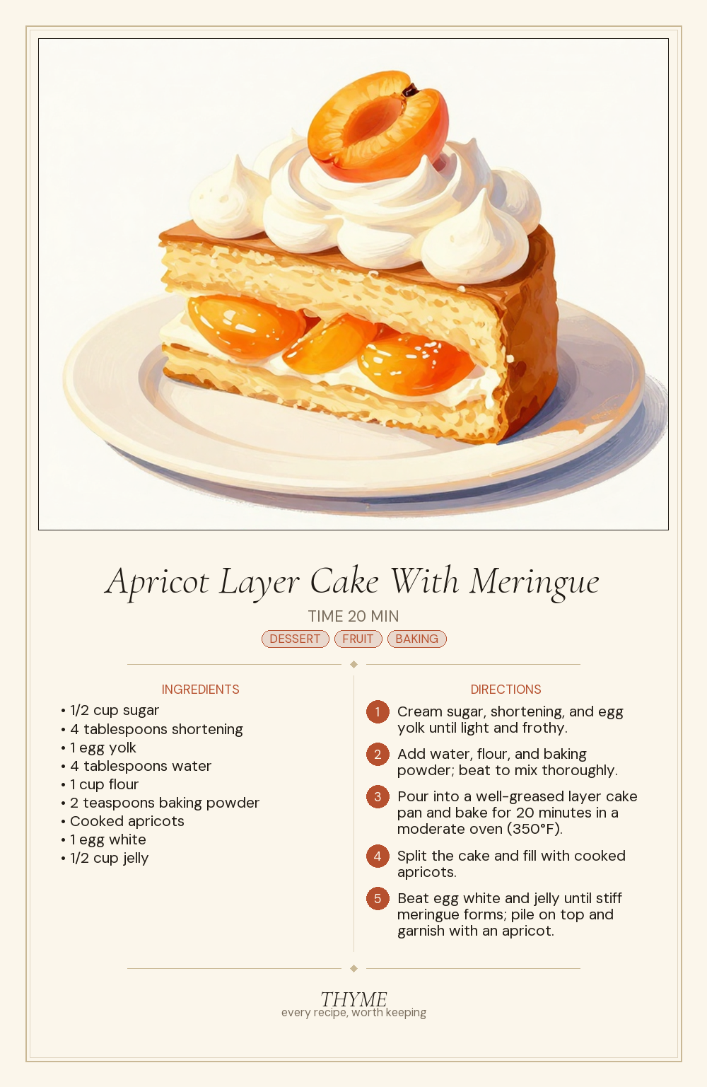 Apricot Layer Cake With Meringue