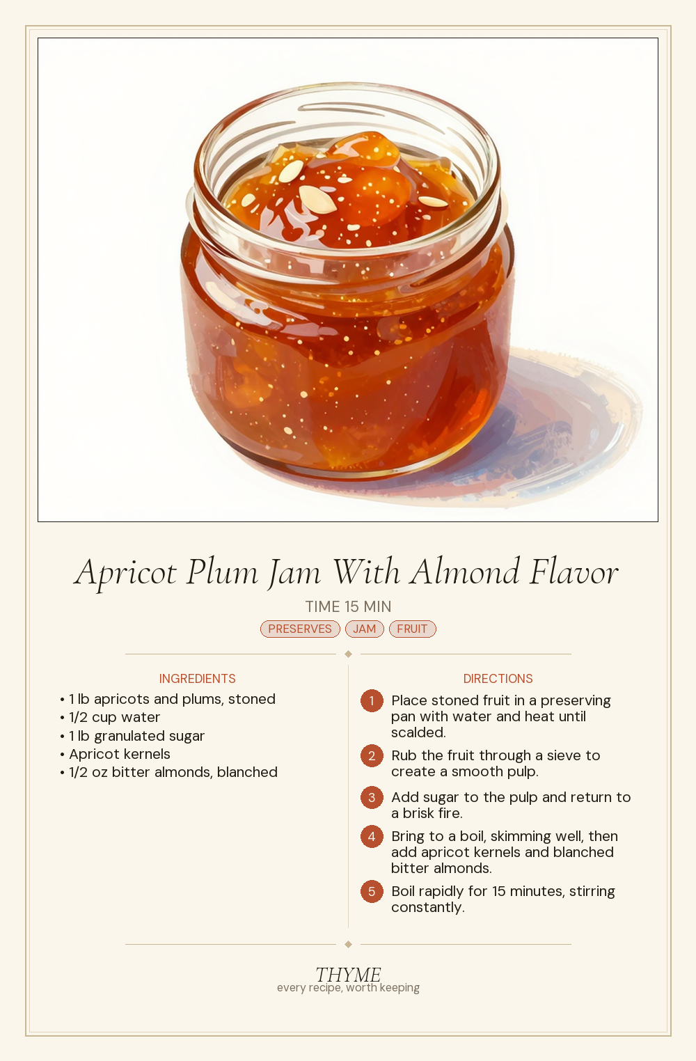 Apricot Plum Jam With Almond Flavor