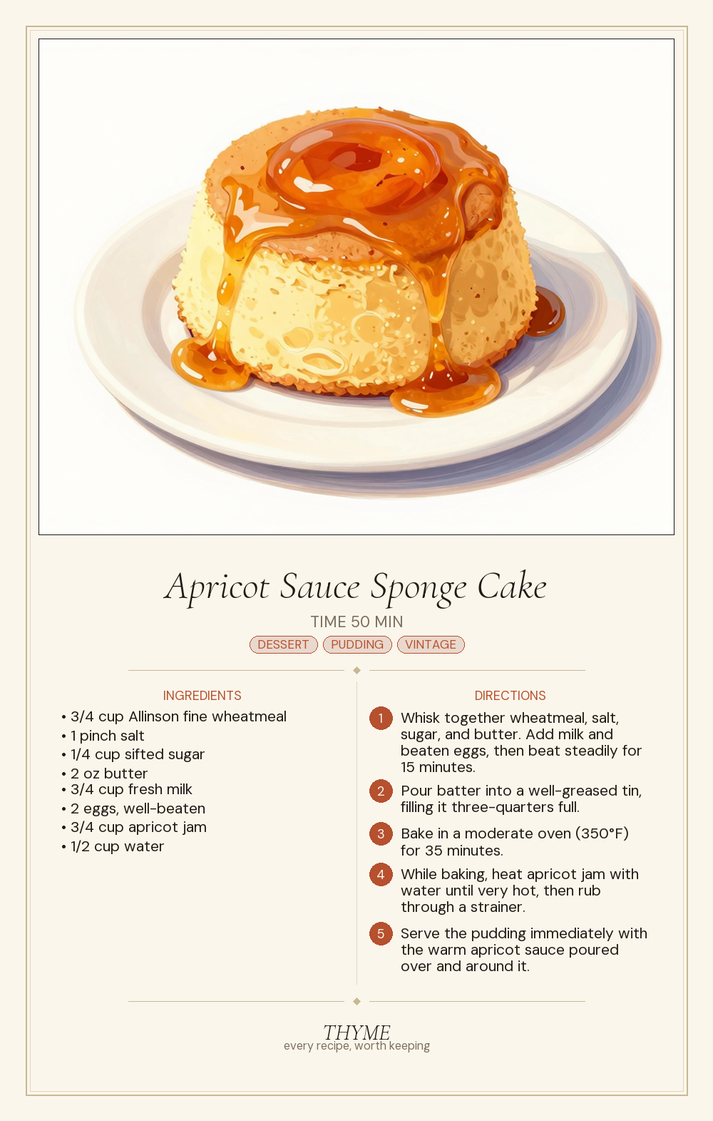 Apricot Sauce Sponge Cake