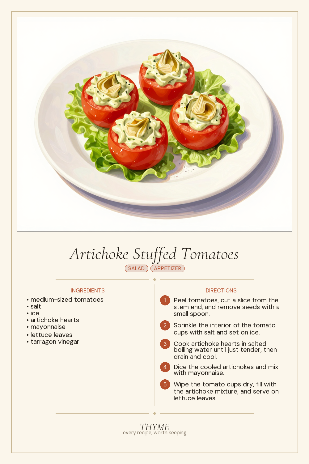 Artichoke Stuffed Tomatoes
