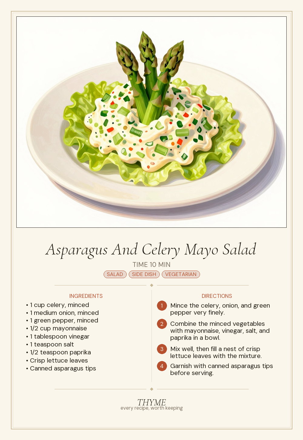 Asparagus And Celery Mayo Salad