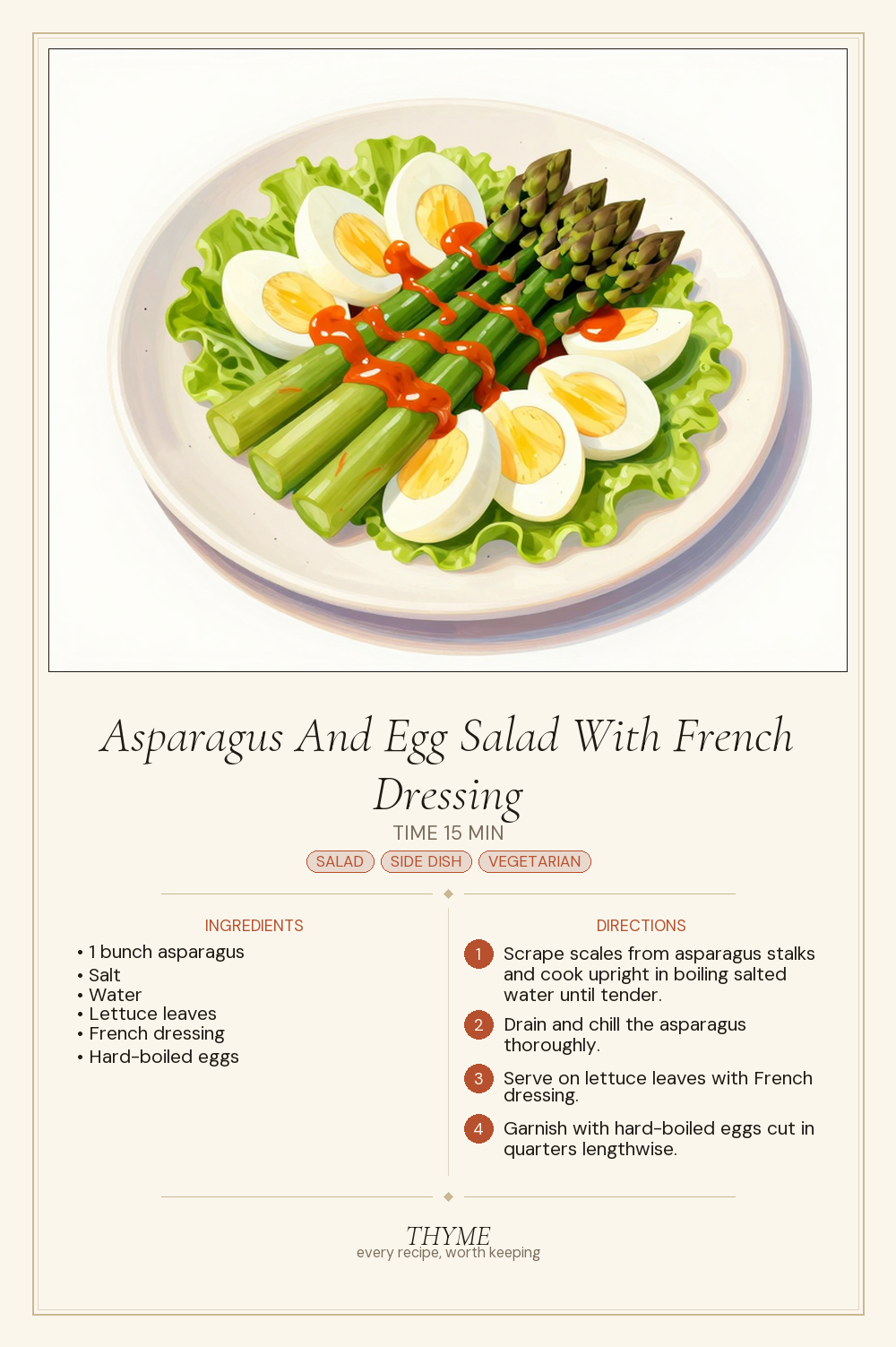 Asparagus And Egg Salad With French Dressing