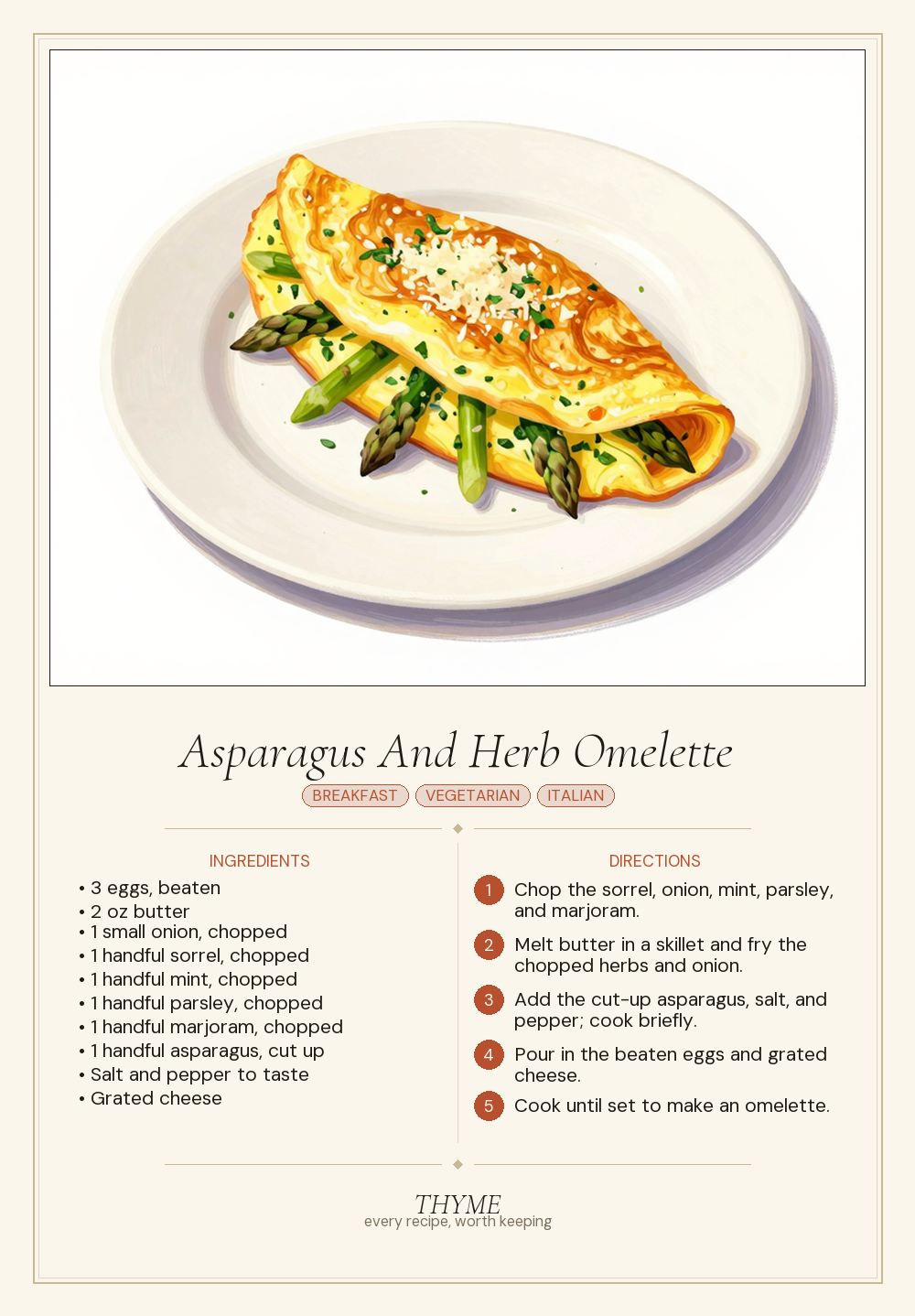 Asparagus And Herb Omelette