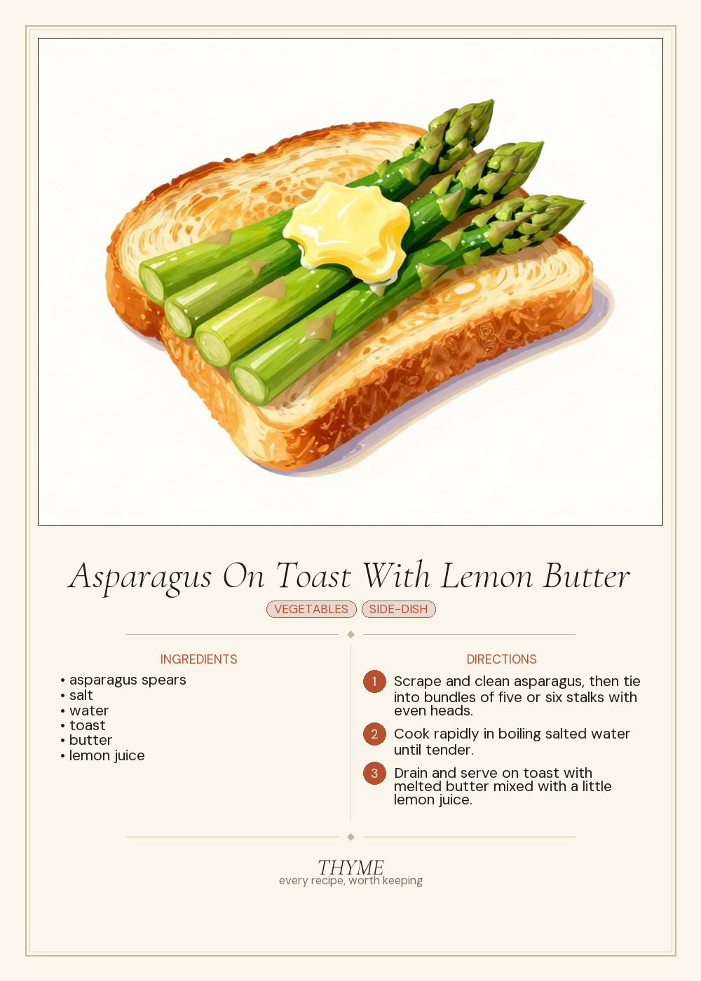 Asparagus On Toast With Lemon Butter