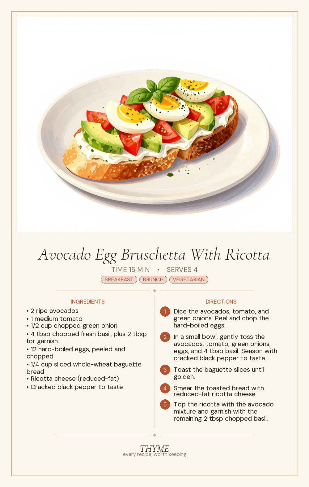Avocado Egg Bruschetta With Ricotta