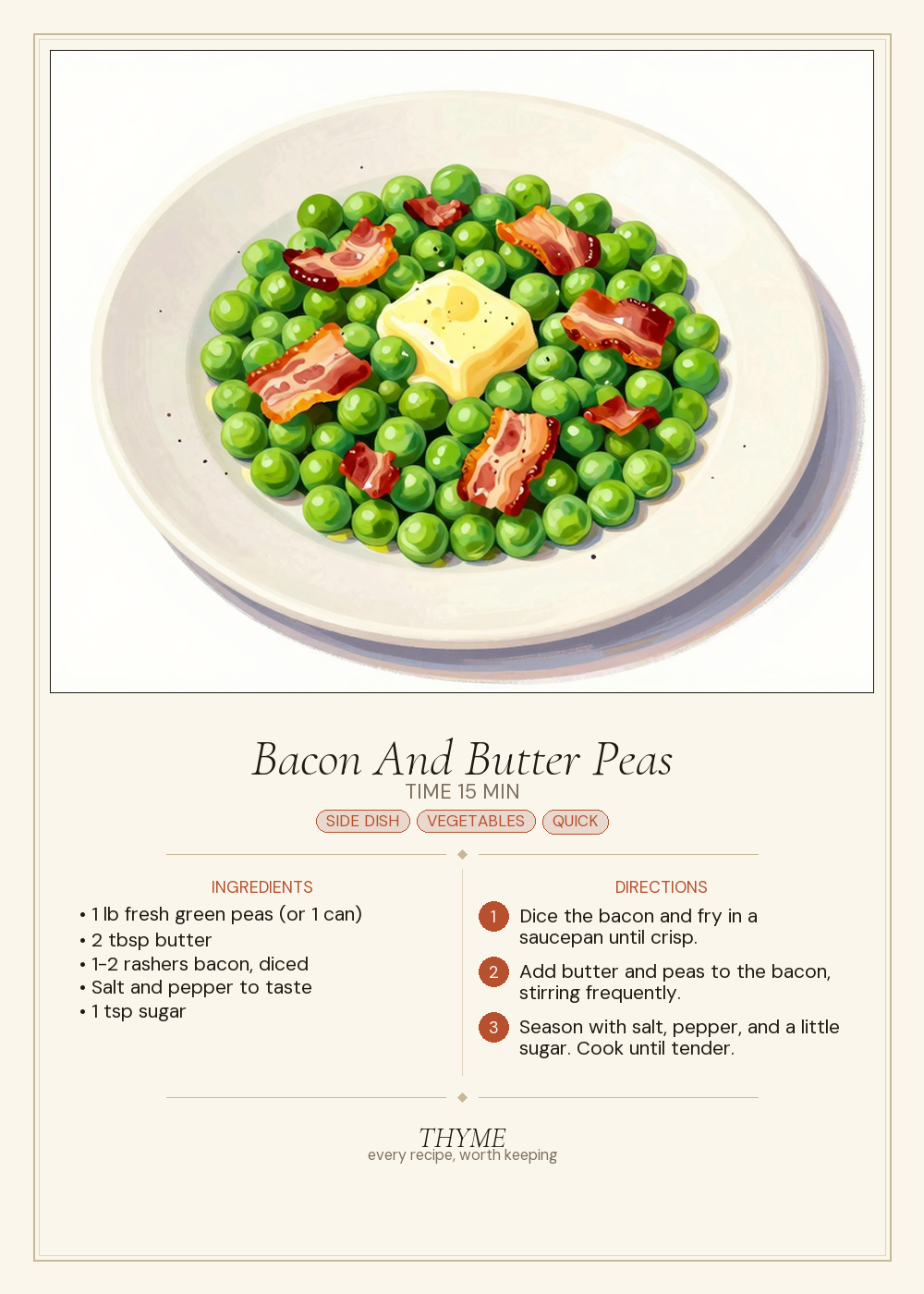 Bacon And Butter Peas