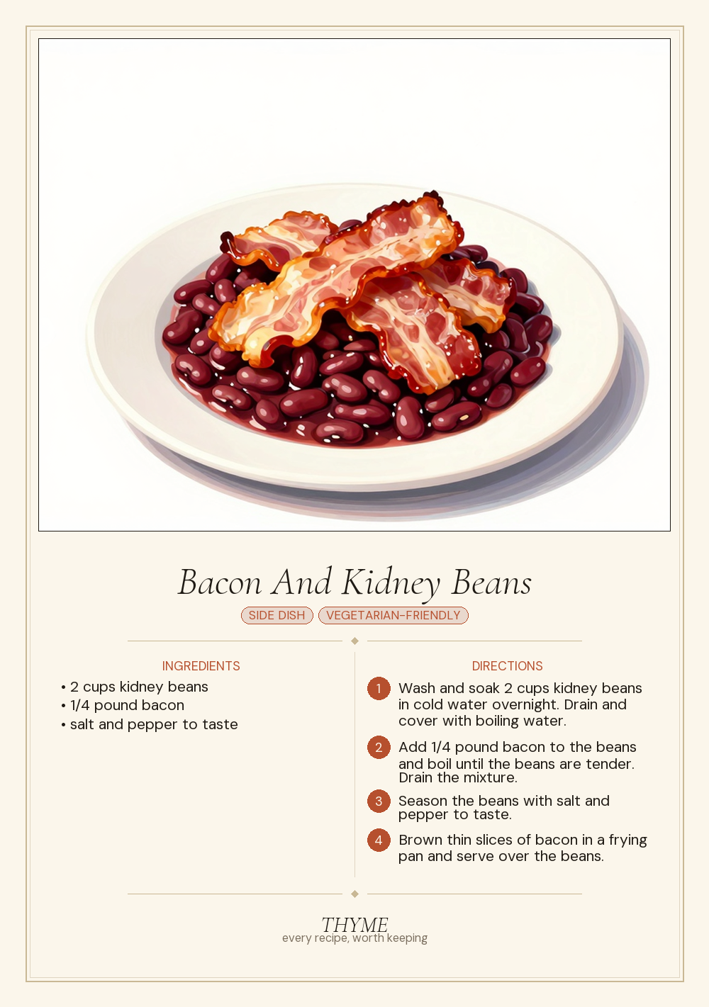 Bacon And Kidney Beans
