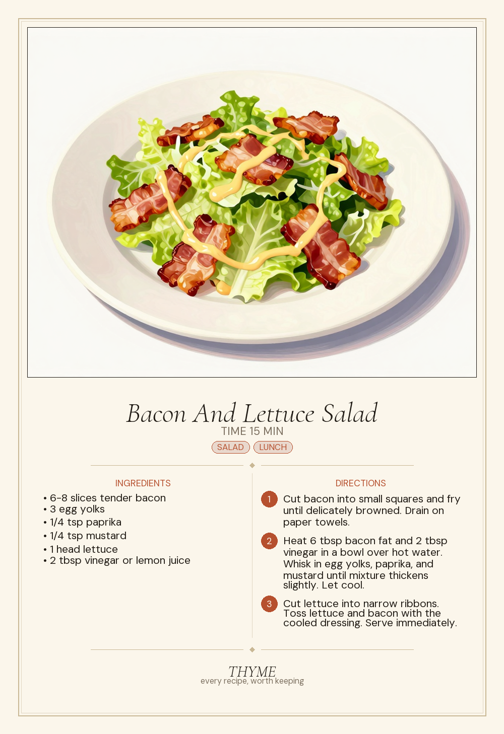 Bacon And Lettuce Salad