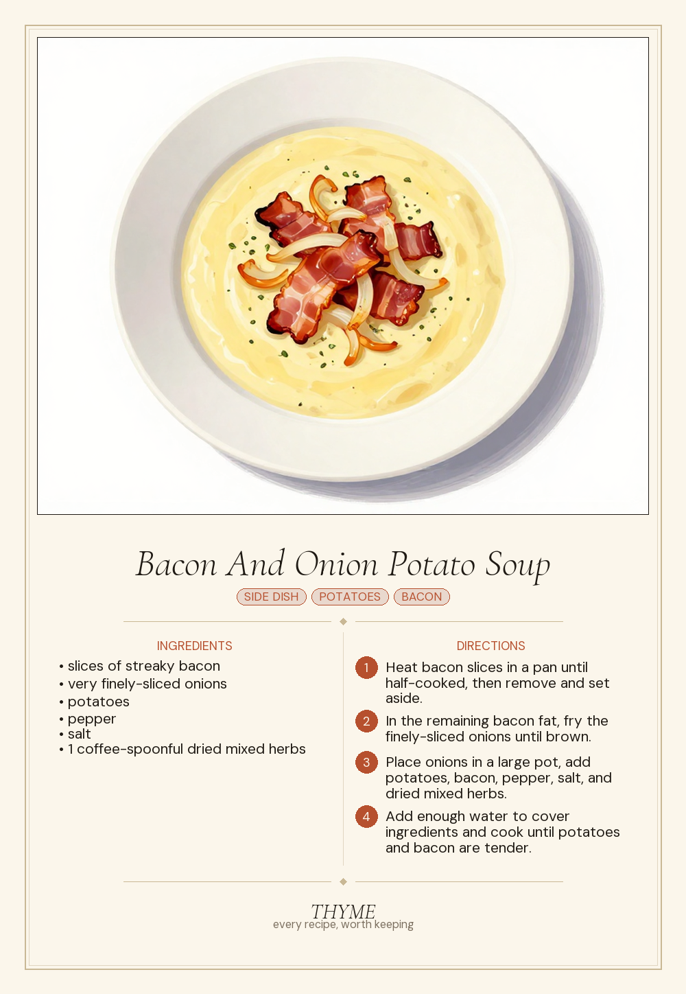 Bacon And Onion Potato Soup