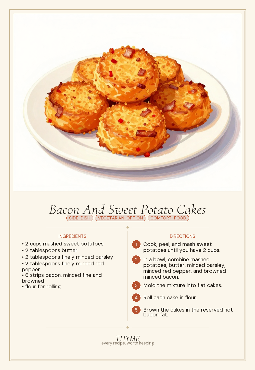 Bacon And Sweet Potato Cakes