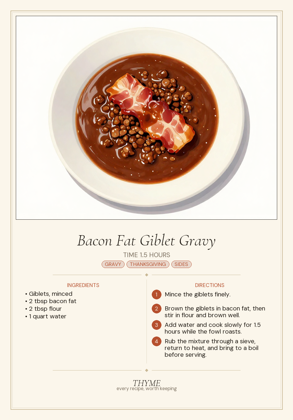 Bacon Fat Giblet Gravy
