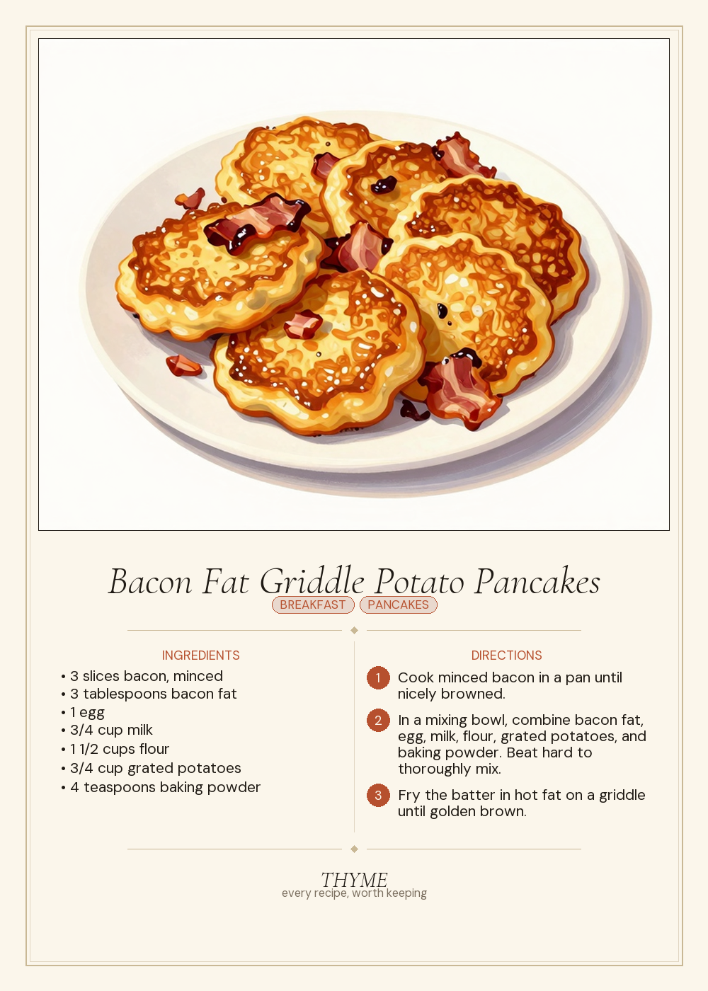 Bacon Fat Griddle Potato Pancakes