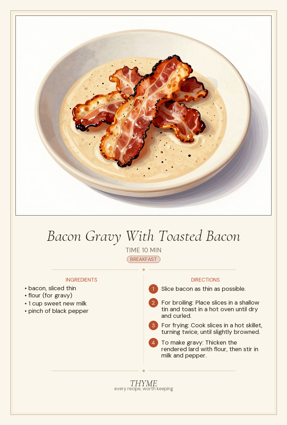 Bacon Gravy With Toasted Bacon