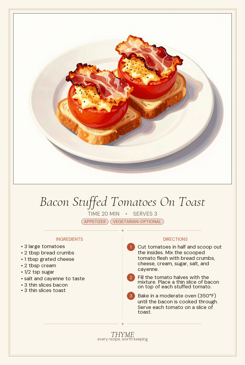 Bacon Stuffed Tomatoes On Toast