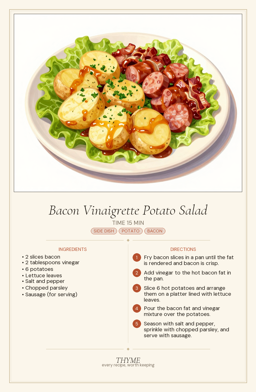 Bacon Vinaigrette Potato Salad