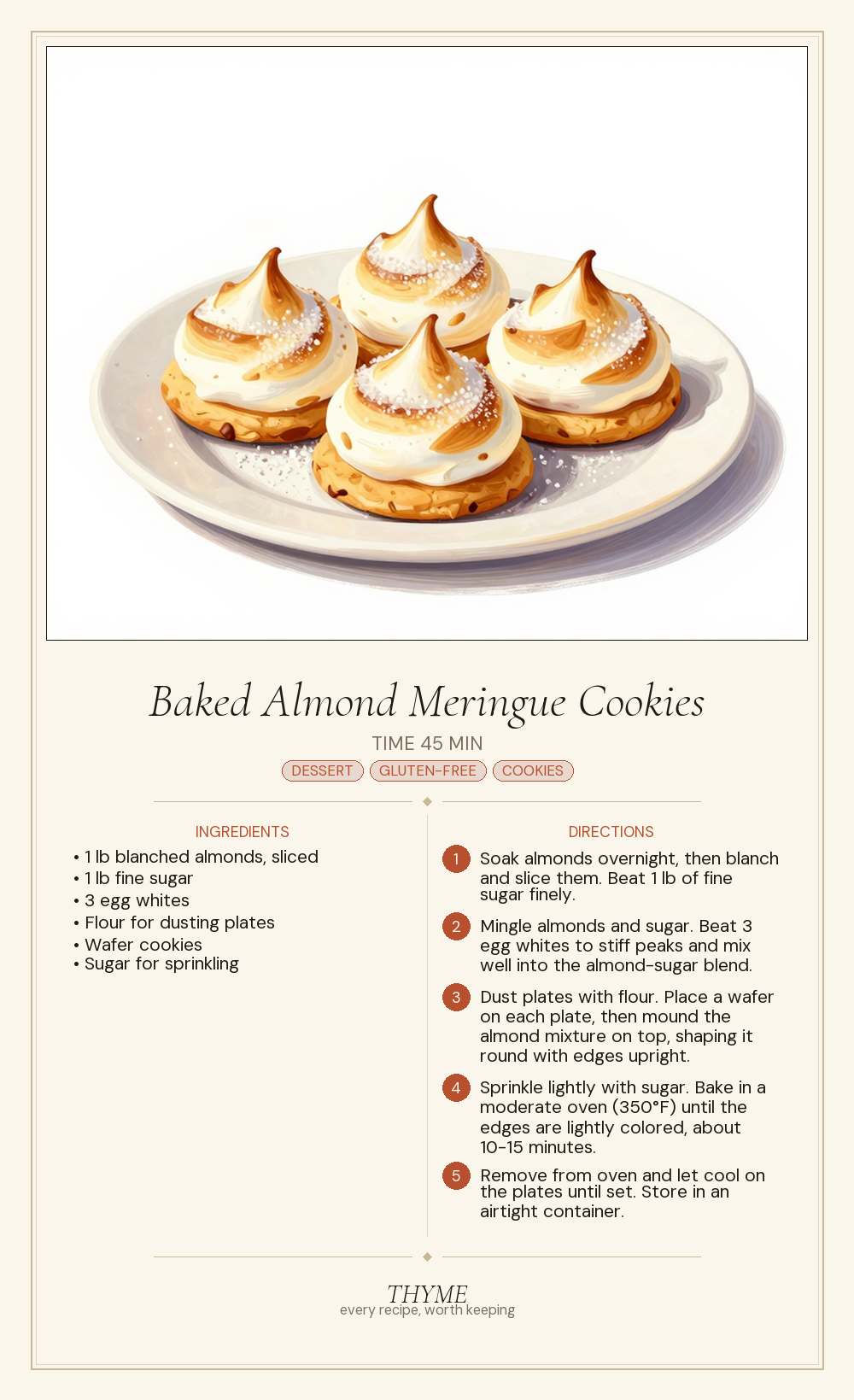 Baked Almond Meringue Cookies