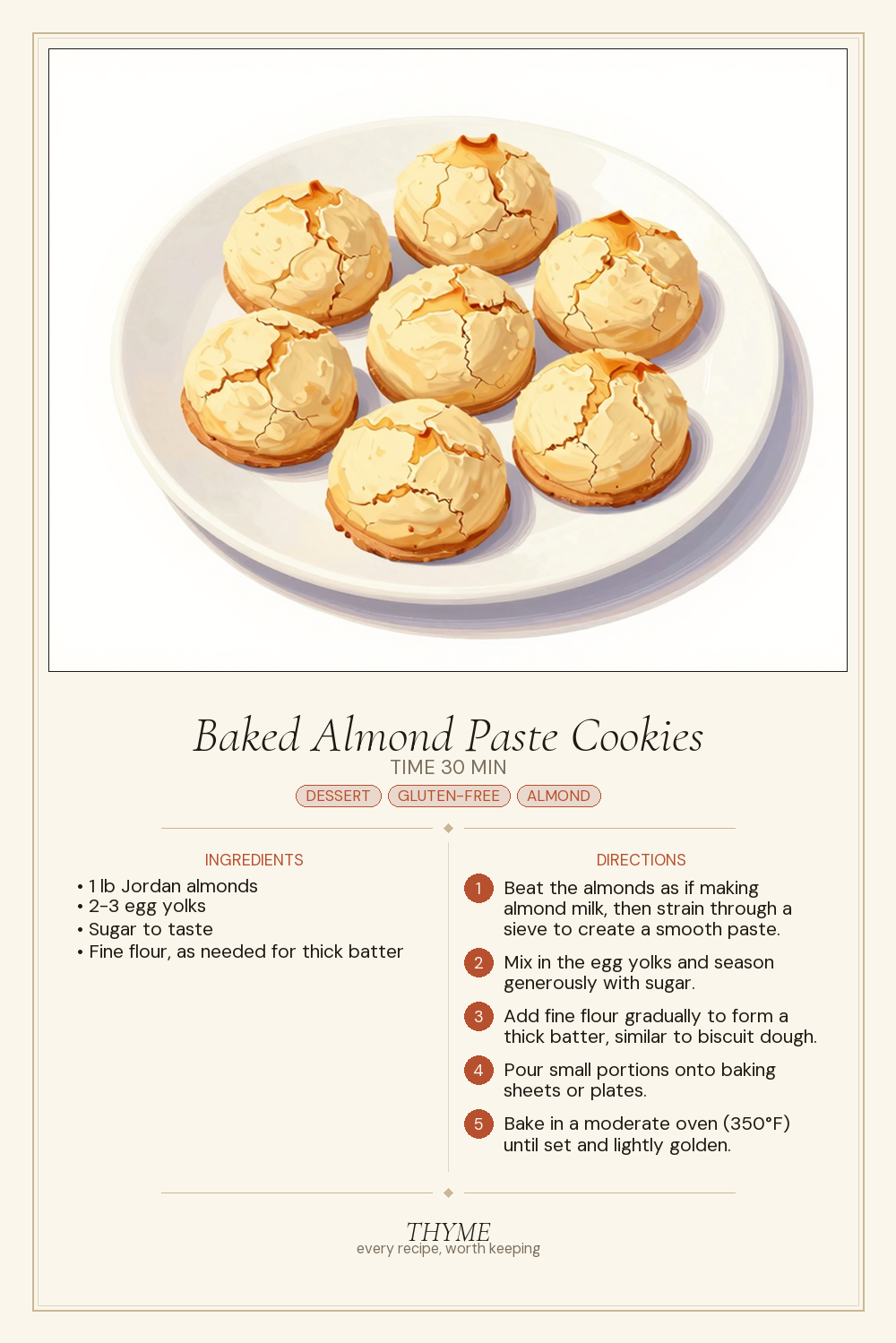 Baked Almond Paste Cookies