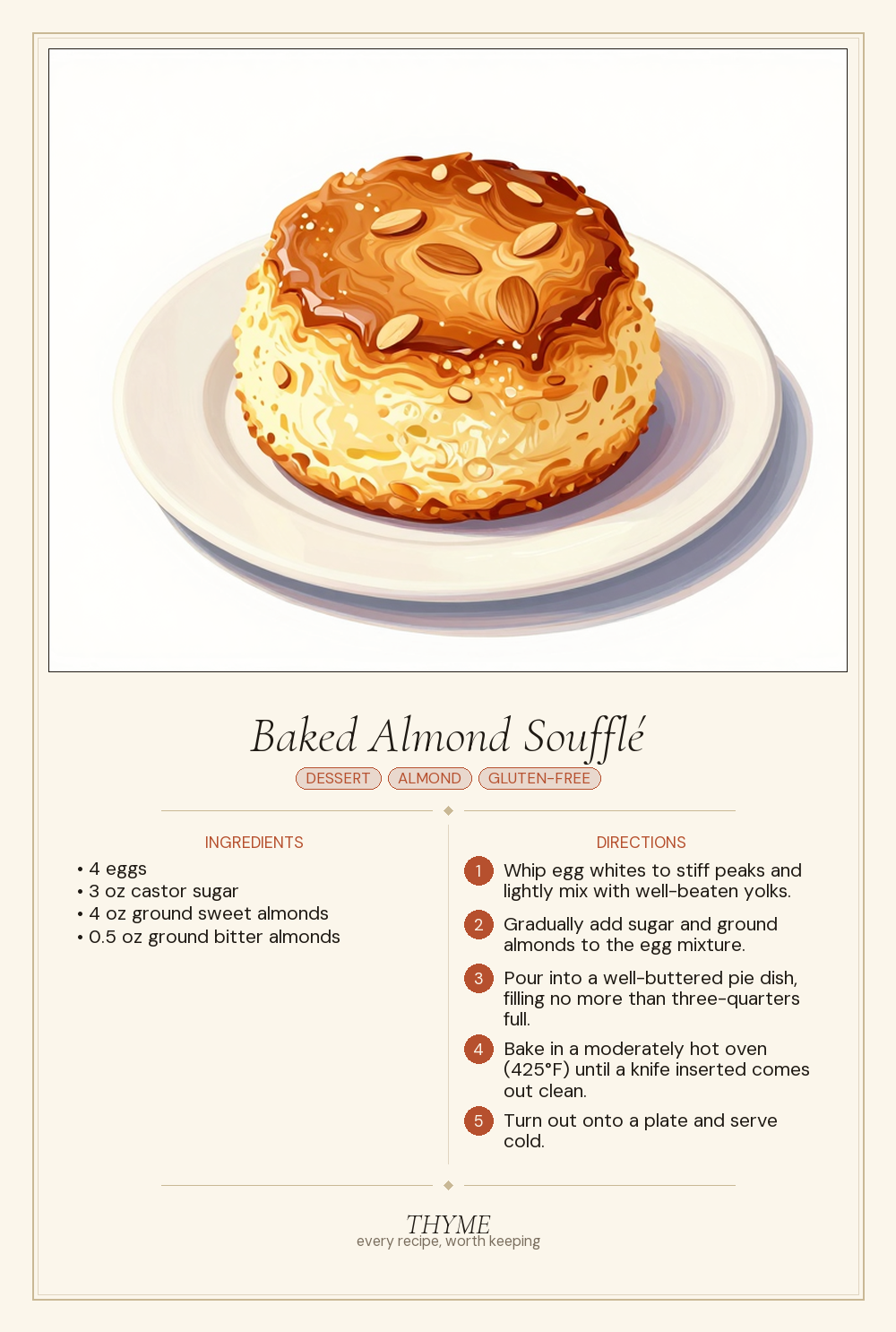 Baked Almond Soufflé
