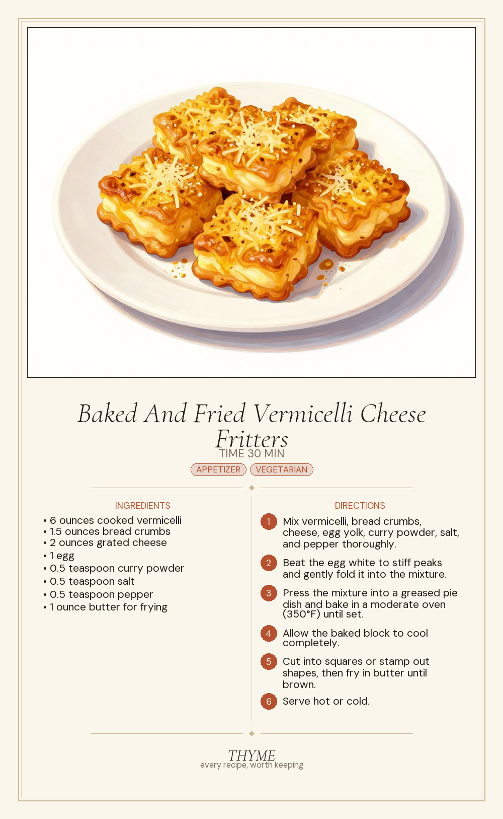 Baked And Fried Vermicelli Cheese Fritters