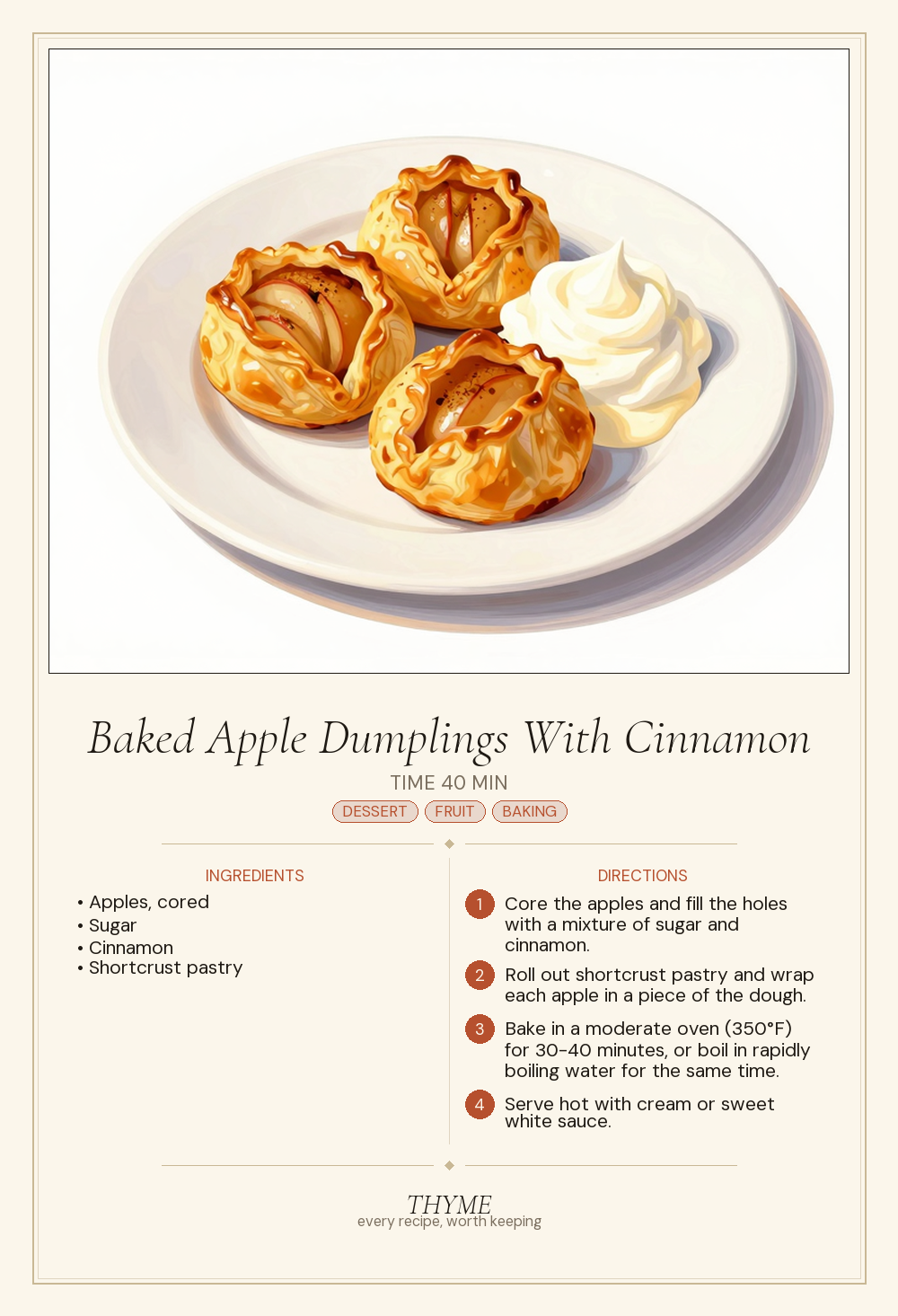 Baked Apple Dumplings With Cinnamon