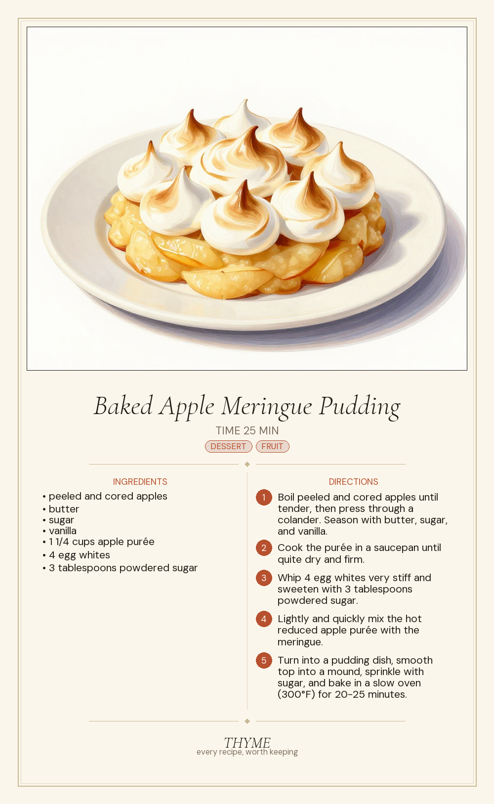 Baked Apple Meringue Pudding
