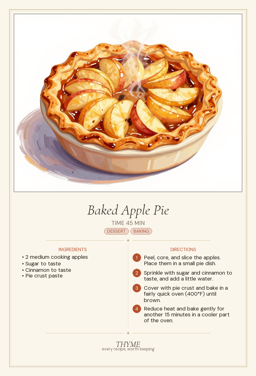 Baked Apple Pie