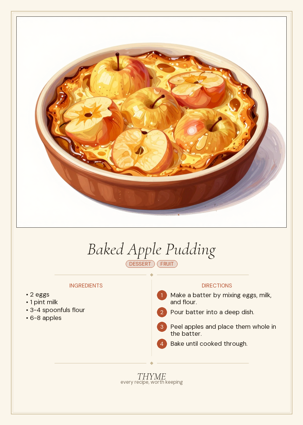Baked Apple Pudding