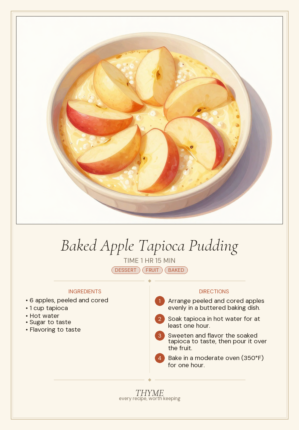 Baked Apple Tapioca Pudding