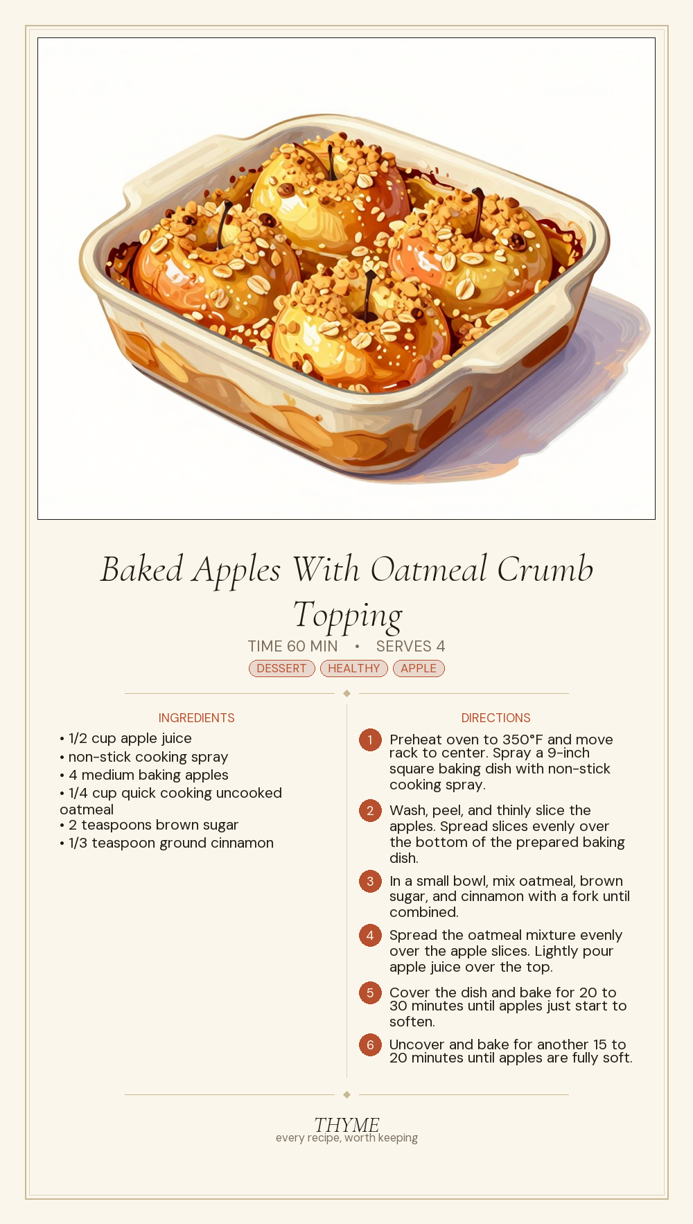 Baked Apples With Oatmeal Crumb Topping