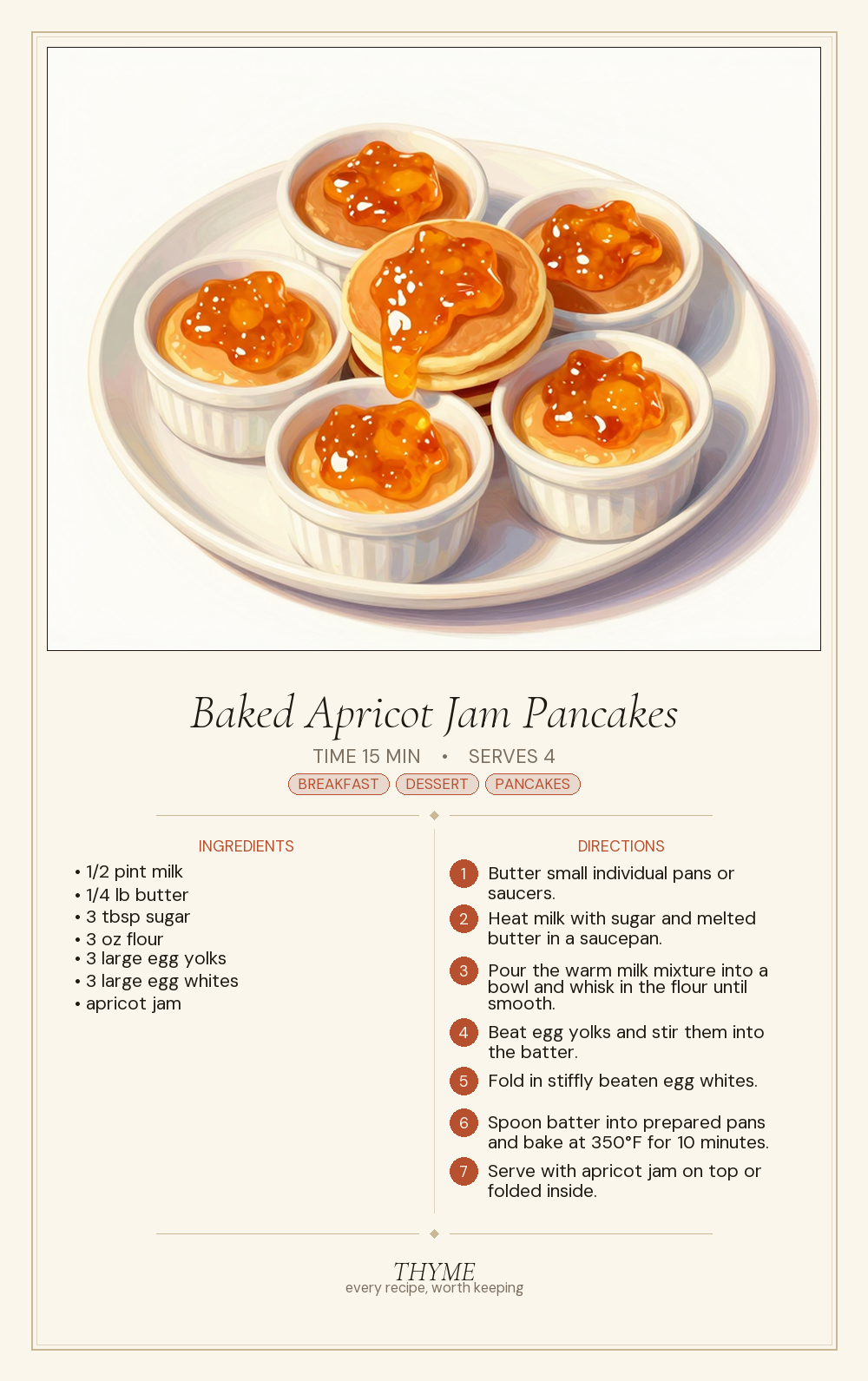 Baked Apricot Jam Pancakes