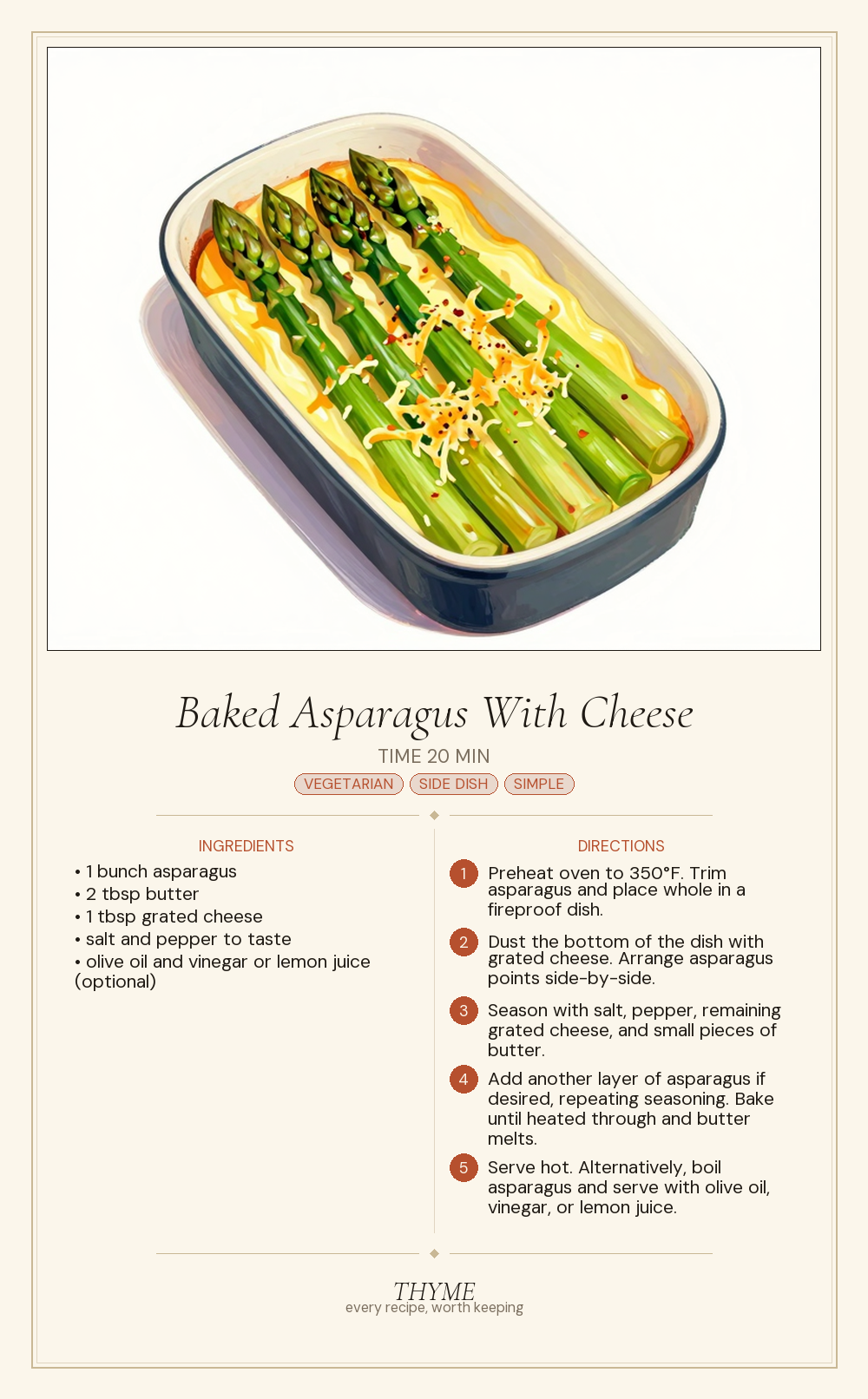Baked Asparagus With Cheese