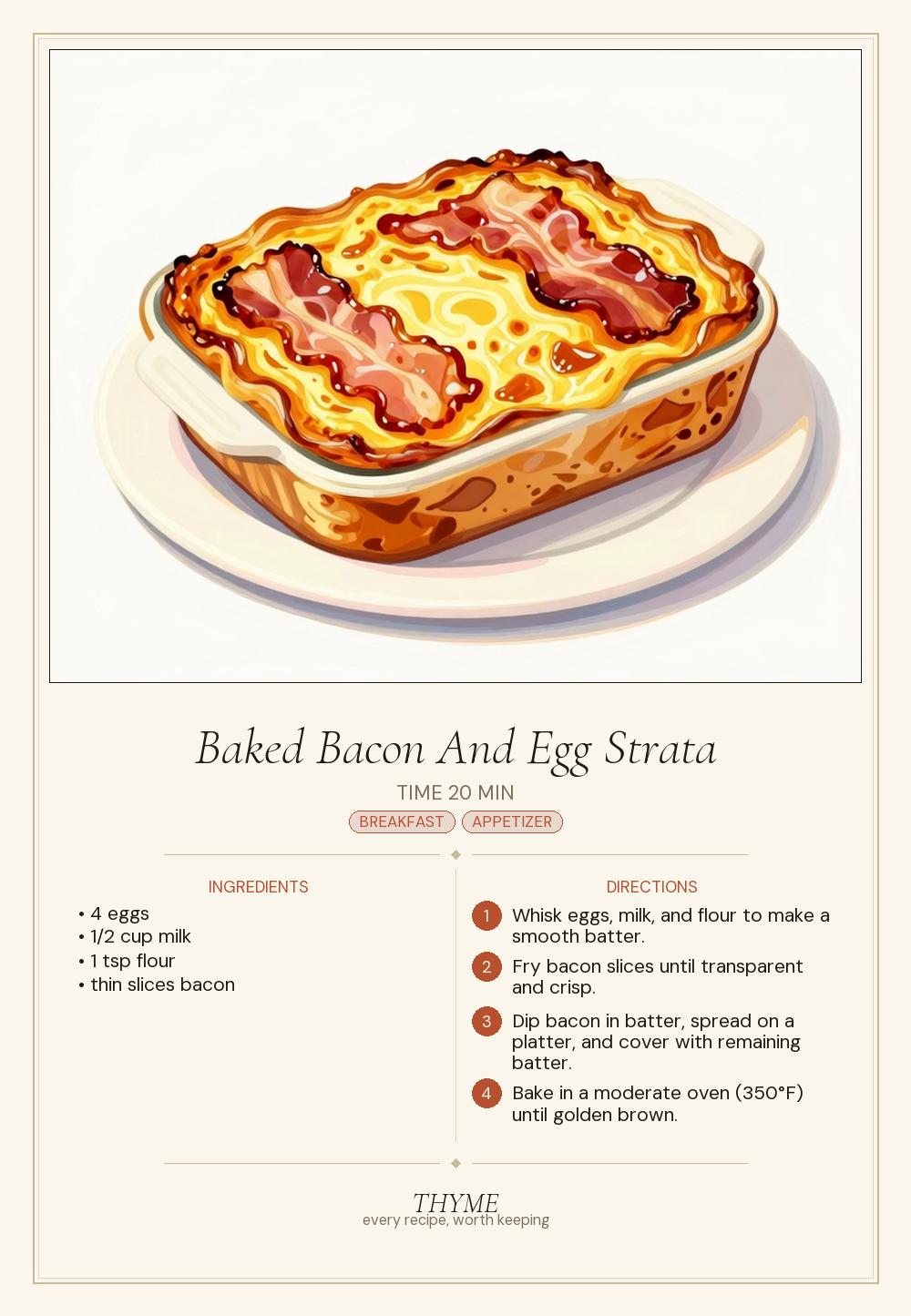 Baked Bacon And Egg Strata
