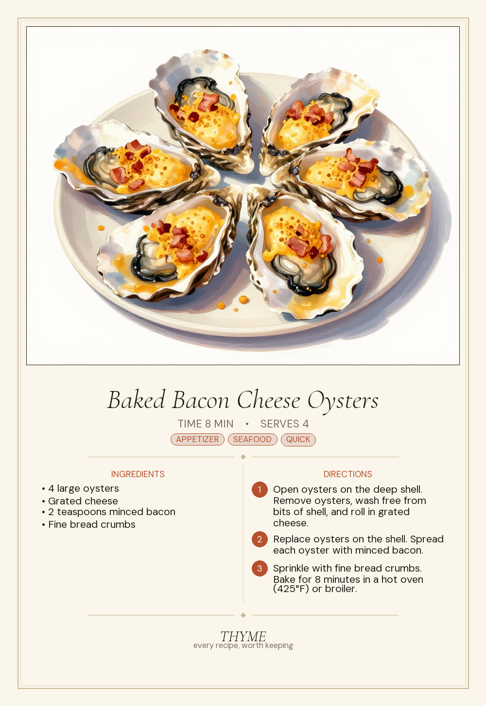 Baked Bacon Cheese Oysters