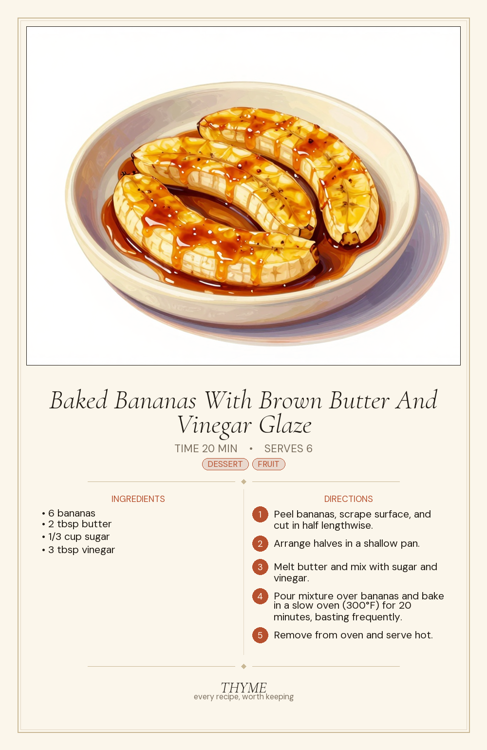 Baked Bananas With Brown Butter And Vinegar Glaze