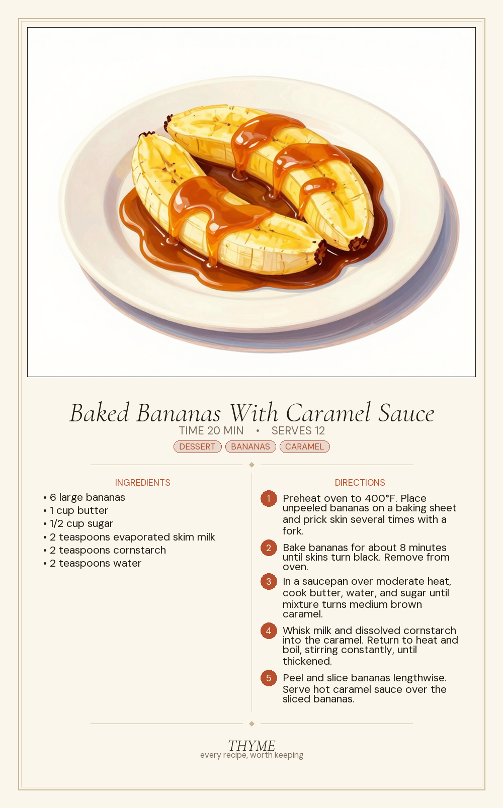 Baked Bananas With Caramel Sauce