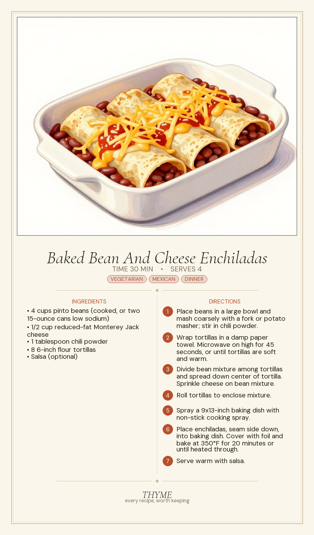 Baked Bean And Cheese Enchiladas