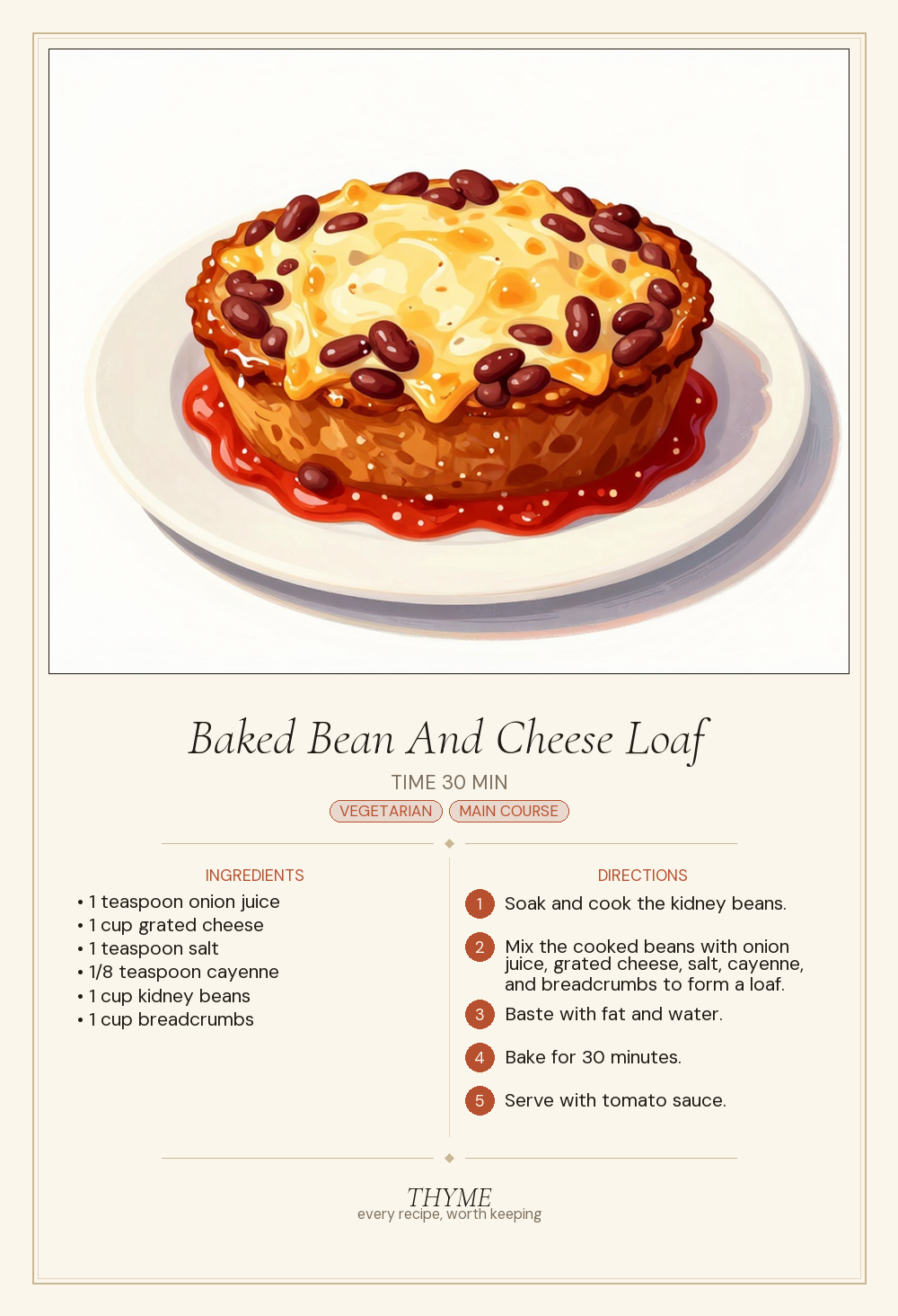 Baked Bean And Cheese Loaf