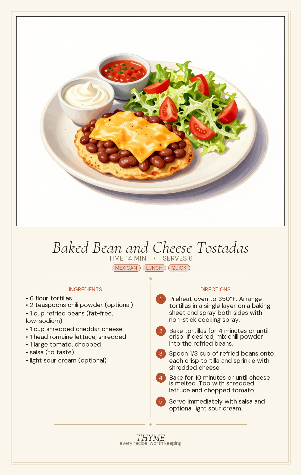 Baked Bean and Cheese Tostadas