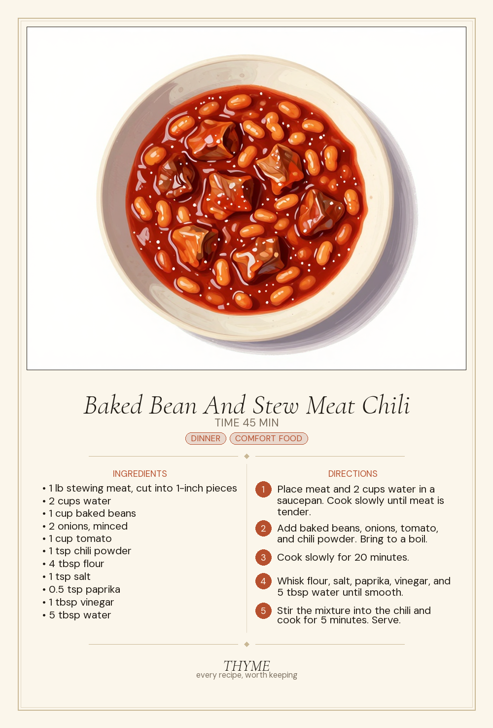 Baked Bean And Stew Meat Chili