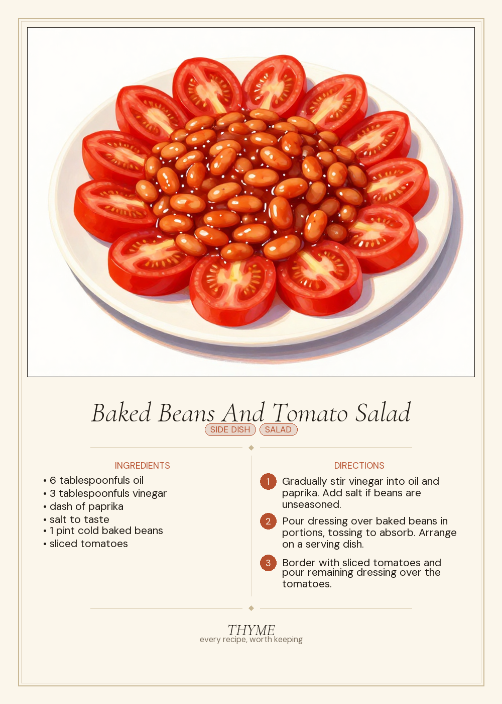 Baked Beans And Tomato Salad