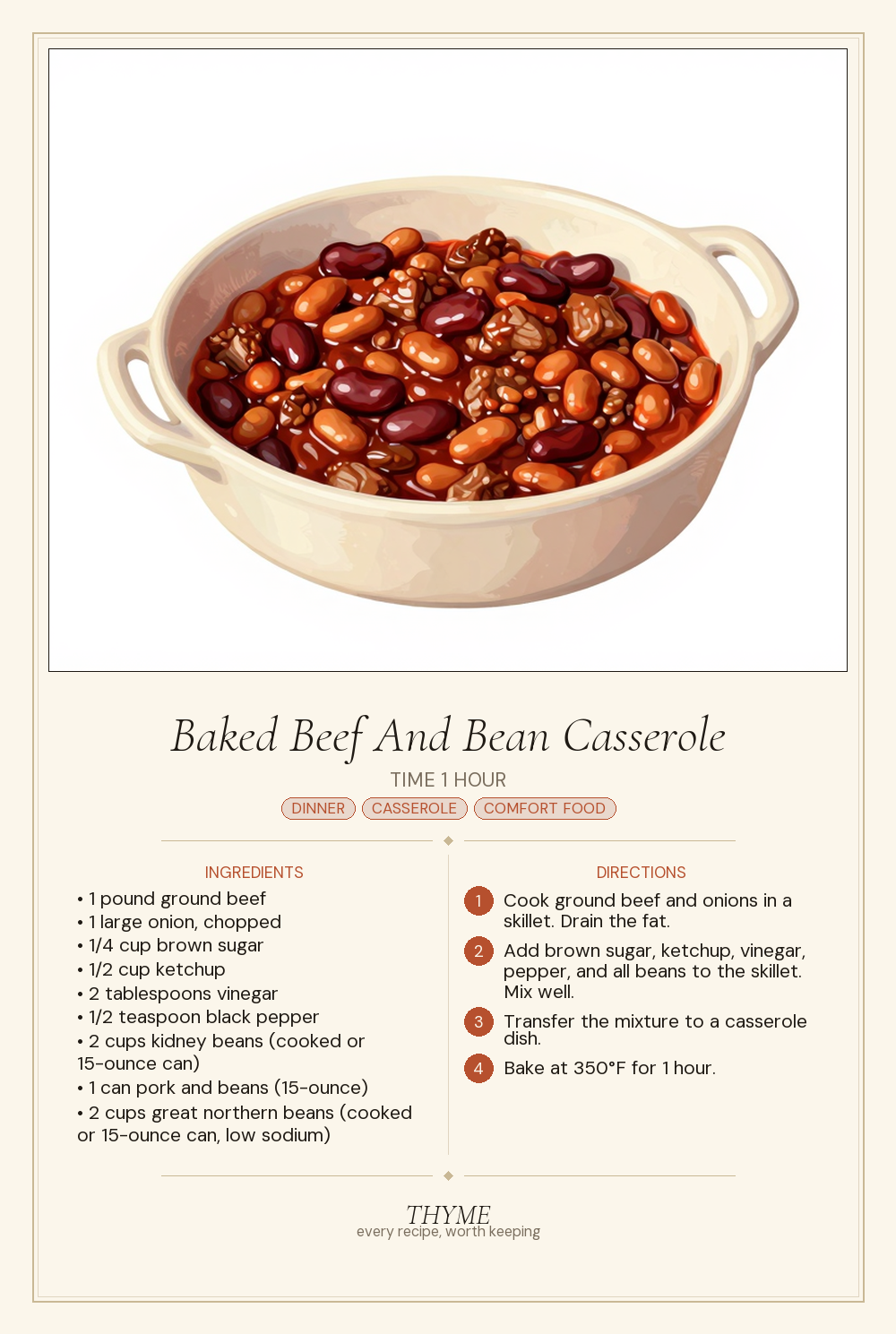 Baked Beef And Bean Casserole