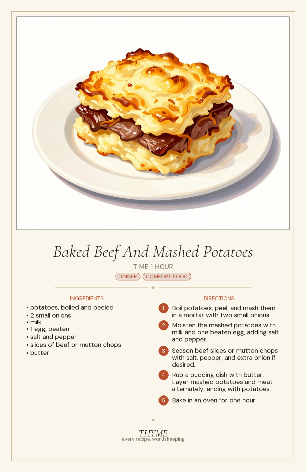 Baked Beef And Mashed Potatoes