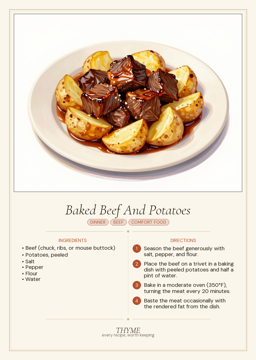Baked Beef And Potatoes