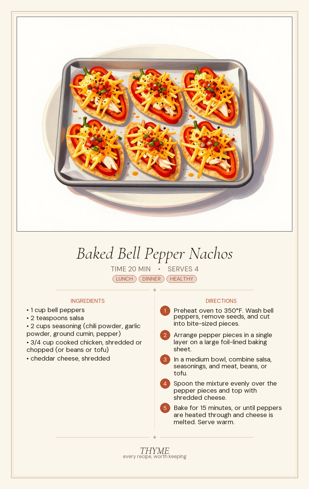 Baked Bell Pepper Nachos