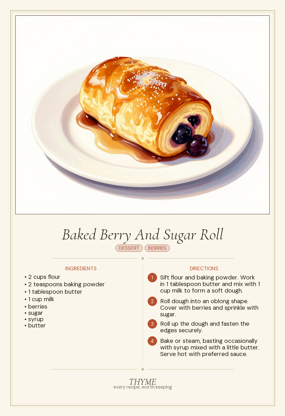 Baked Berry And Sugar Roll