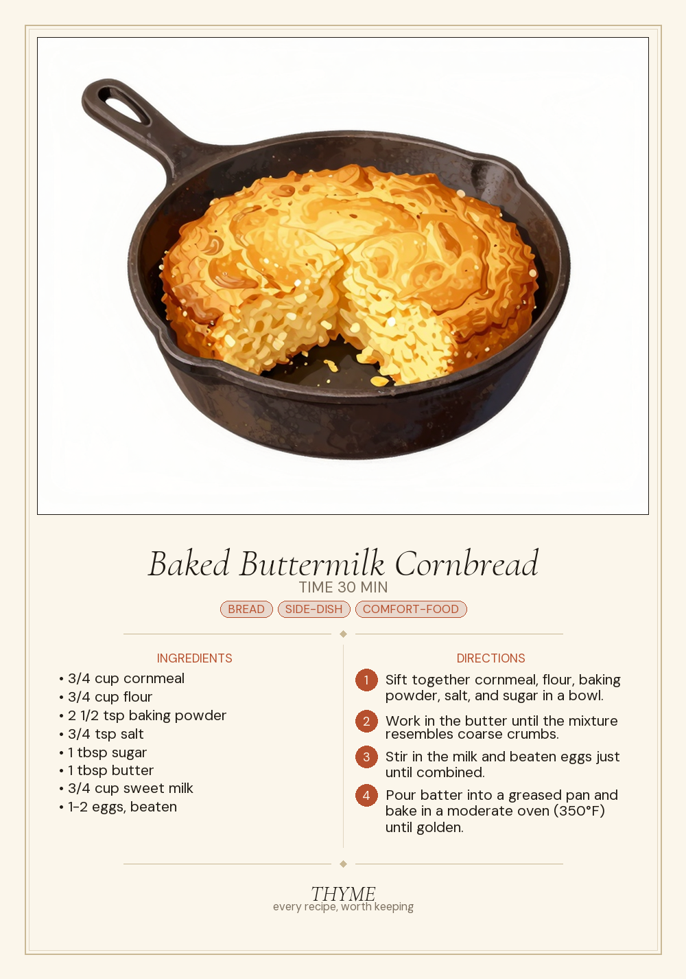 Baked Buttermilk Cornbread