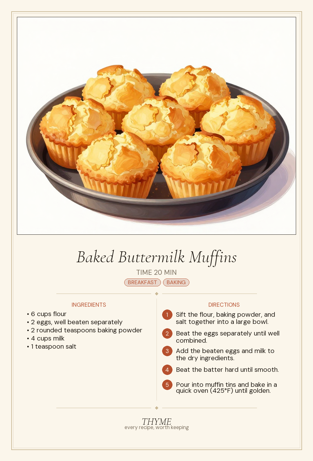 Baked Buttermilk Muffins