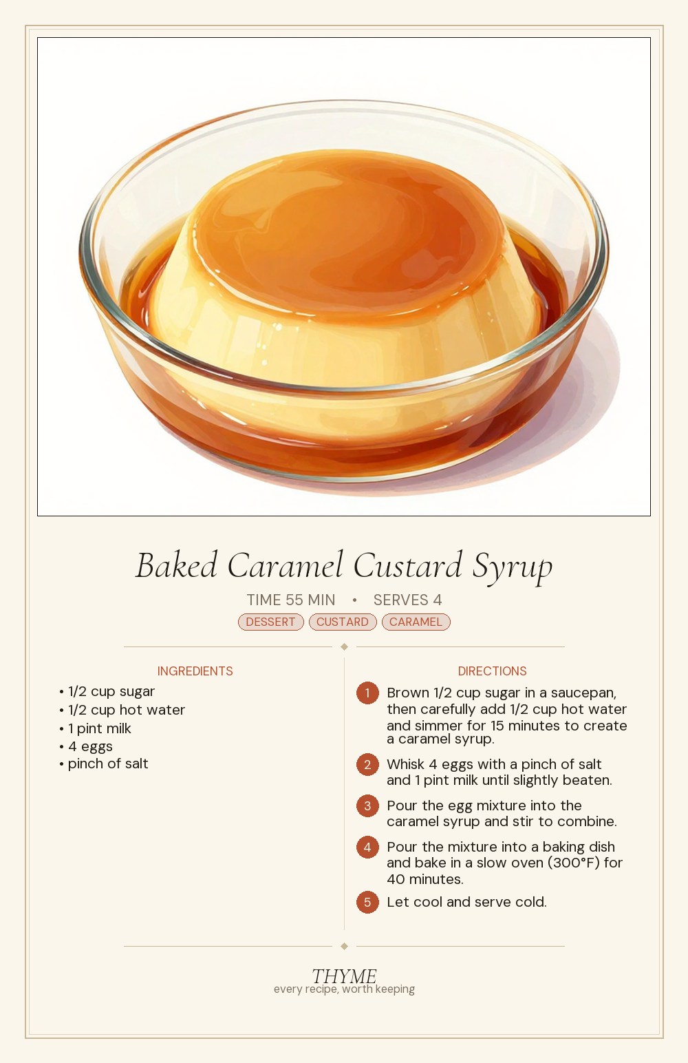 Baked Caramel Custard Syrup