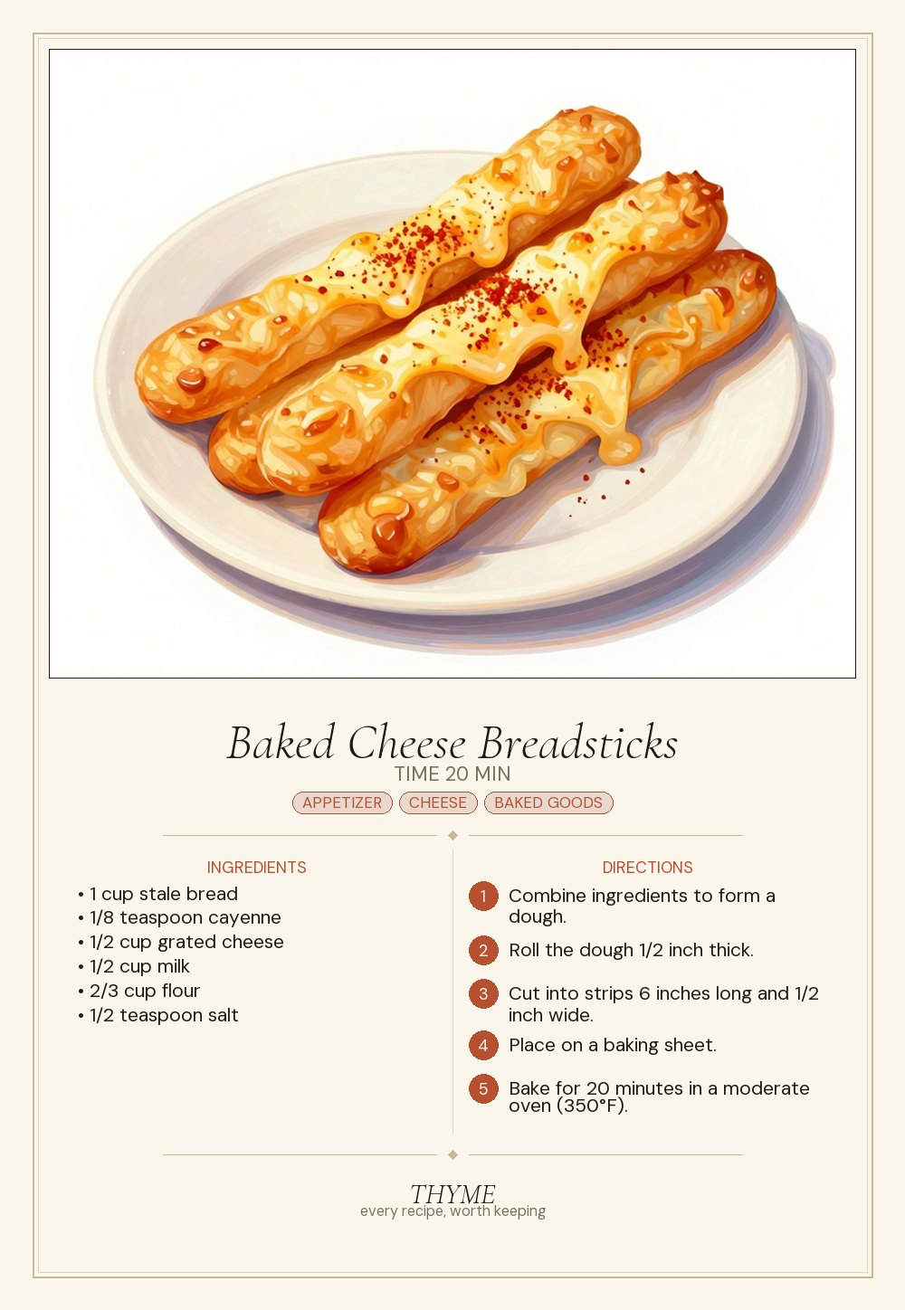 Baked Cheese Breadsticks