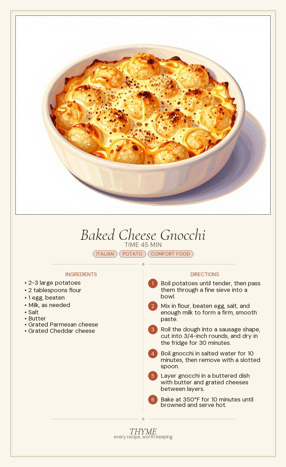 Baked Cheese Gnocchi